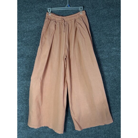 Acqua & Limone Florence Womens Linen Blend Wide Leg Pants Boho Size Small AO4004 - Picture 2 of 12